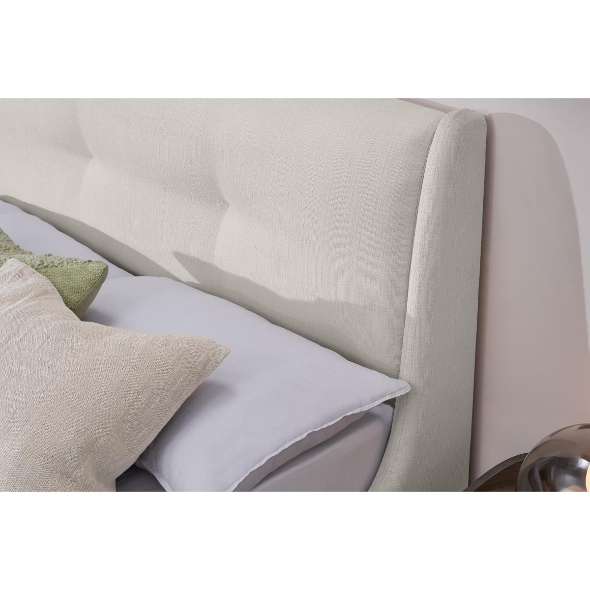 Raffety King Size Bed, Oatmeal Weave with Walnut Stain Legs – image 6