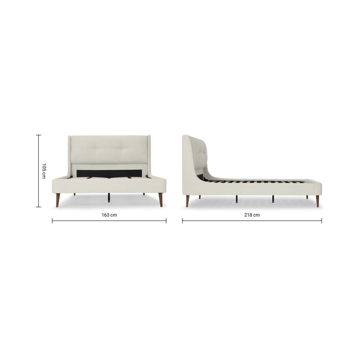 Raffety King Size Bed, Oatmeal Weave with Walnut Stain Legs – image 8
