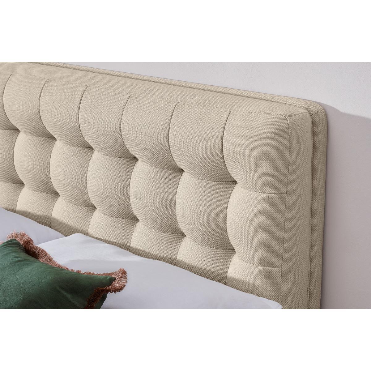 Lavelle King Size Bed, Soft Barley Weave & Walnut Stain Legs – image 6