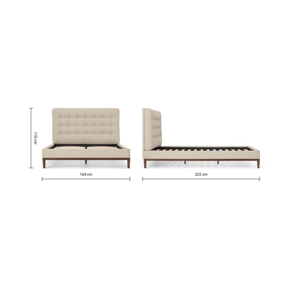 Lavelle King Size Bed, Soft Barley Weave & Walnut Stain Legs – image 8