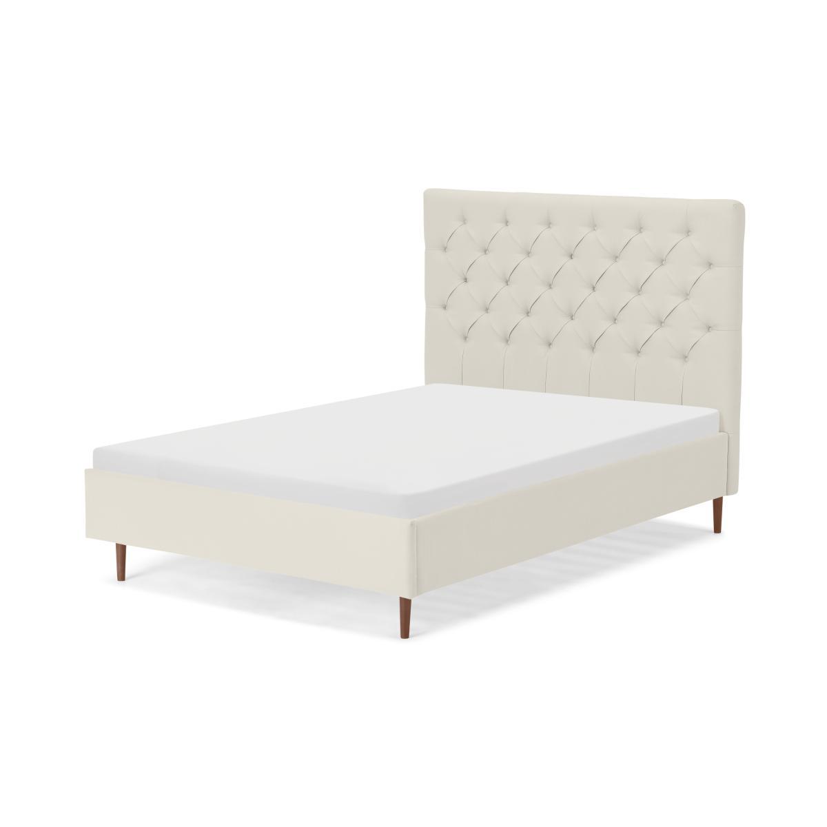 Skye King Size Bed, Oatmeal Weave & Walnut Stain Legs – image 2