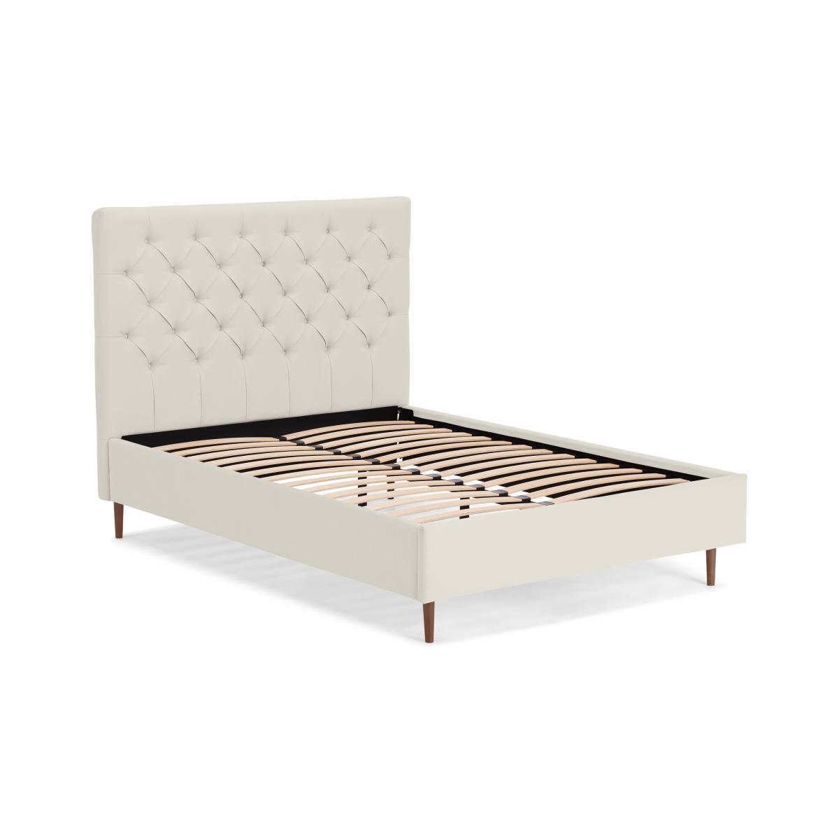 Skye King Size Bed, Oatmeal Weave & Walnut Stain Legs – image 3