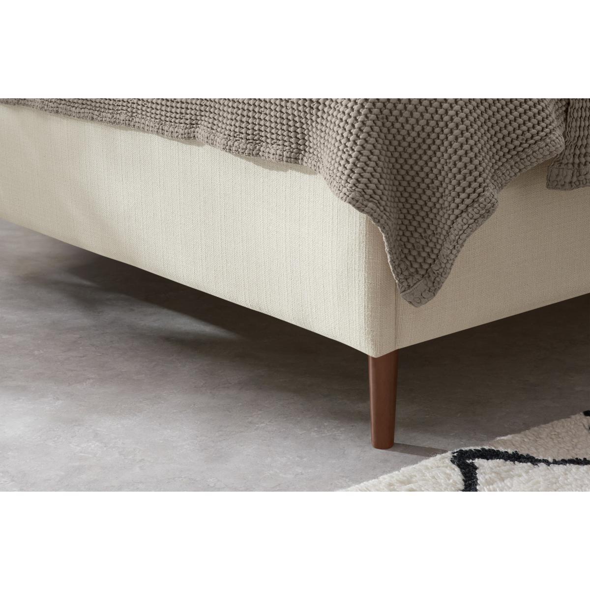 Skye King Size Bed, Oatmeal Weave & Walnut Stain Legs – image 5
