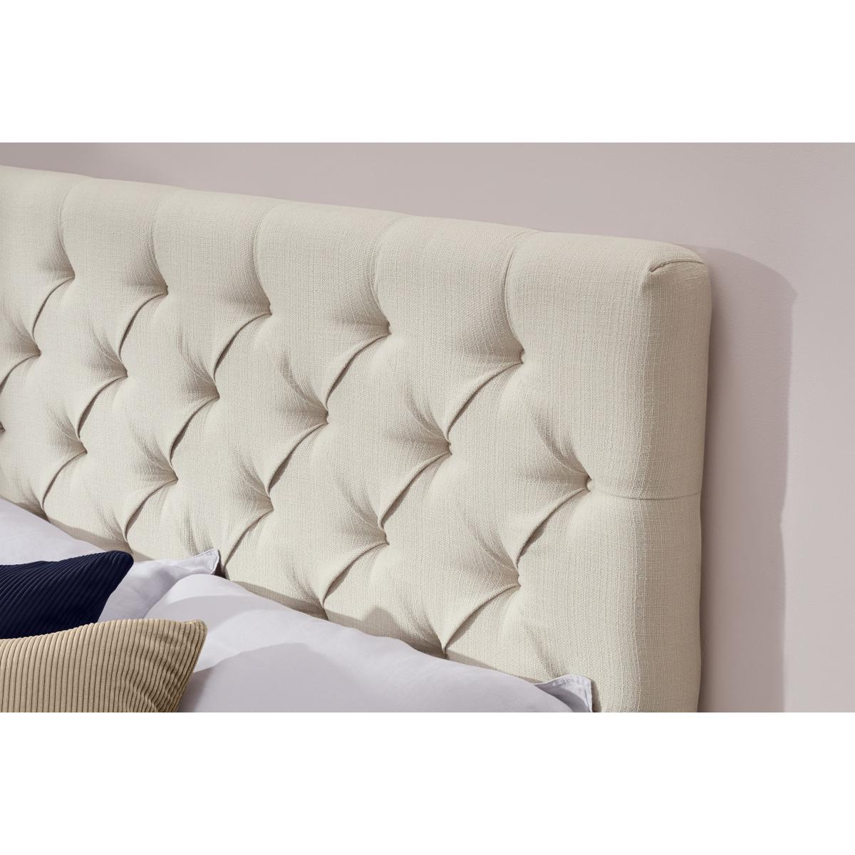 Skye King Size Bed, Oatmeal Weave & Walnut Stain Legs – image 6