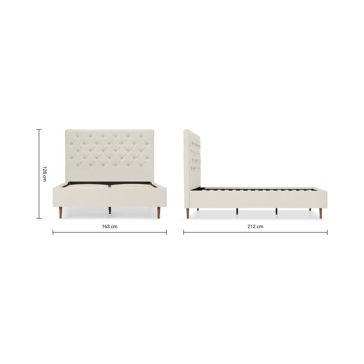 Skye King Size Bed, Oatmeal Weave & Walnut Stain Legs – image 8