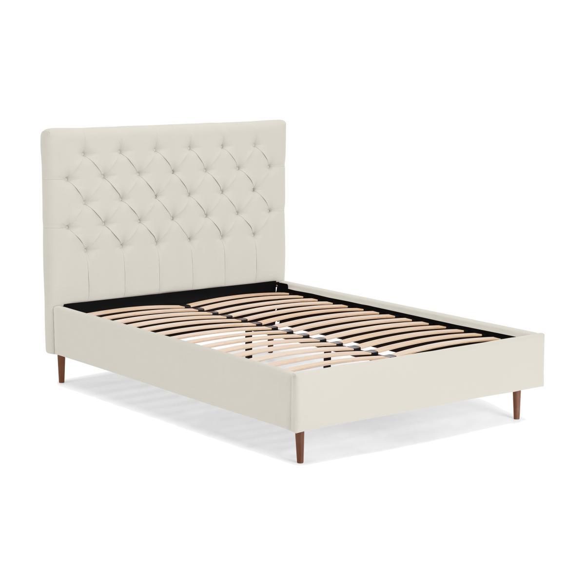 Skye King Size Bed, Oatmeal Weave & Walnut Stain Legs – image 1