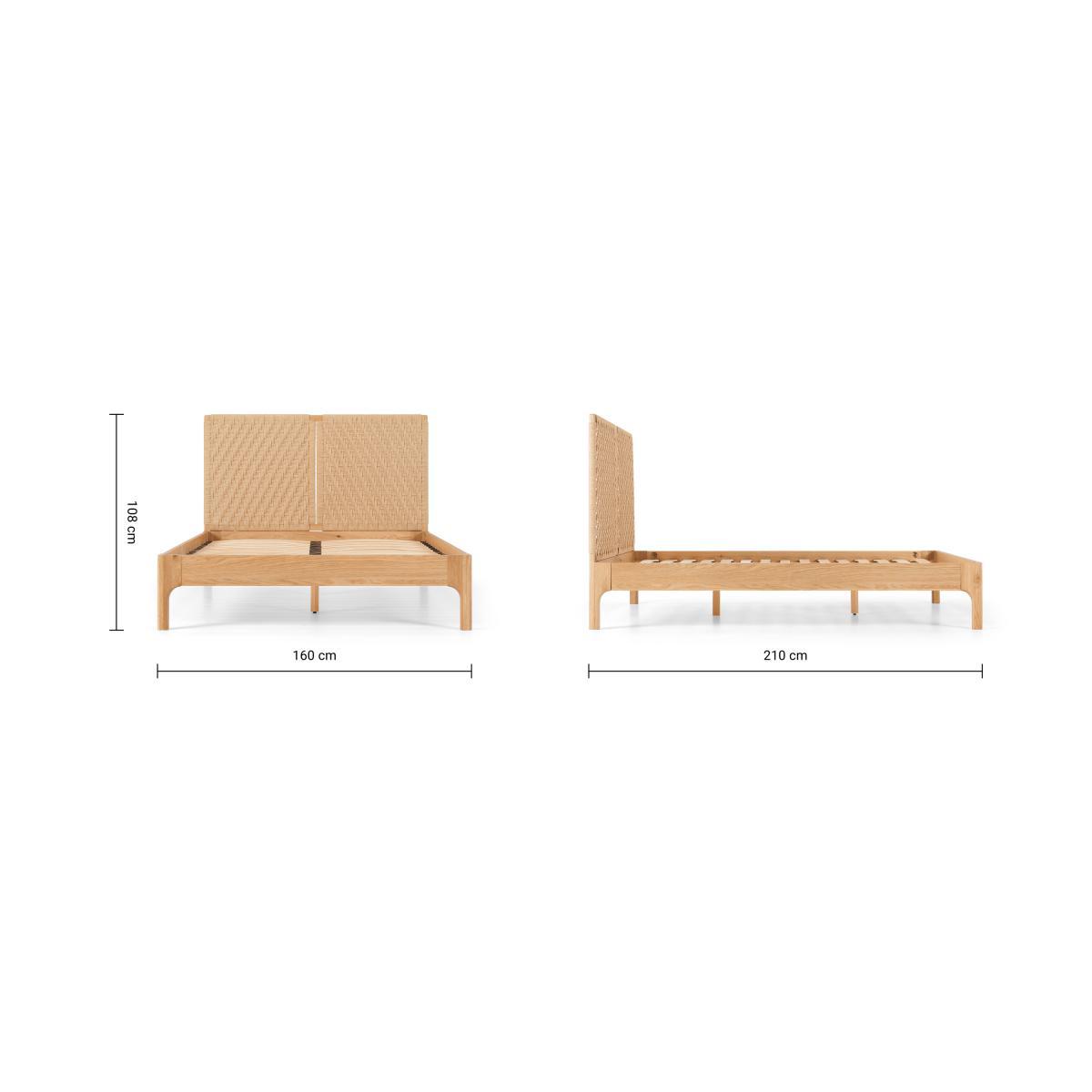Tulana King Size Bed, Natural Weave & Oak – image 8