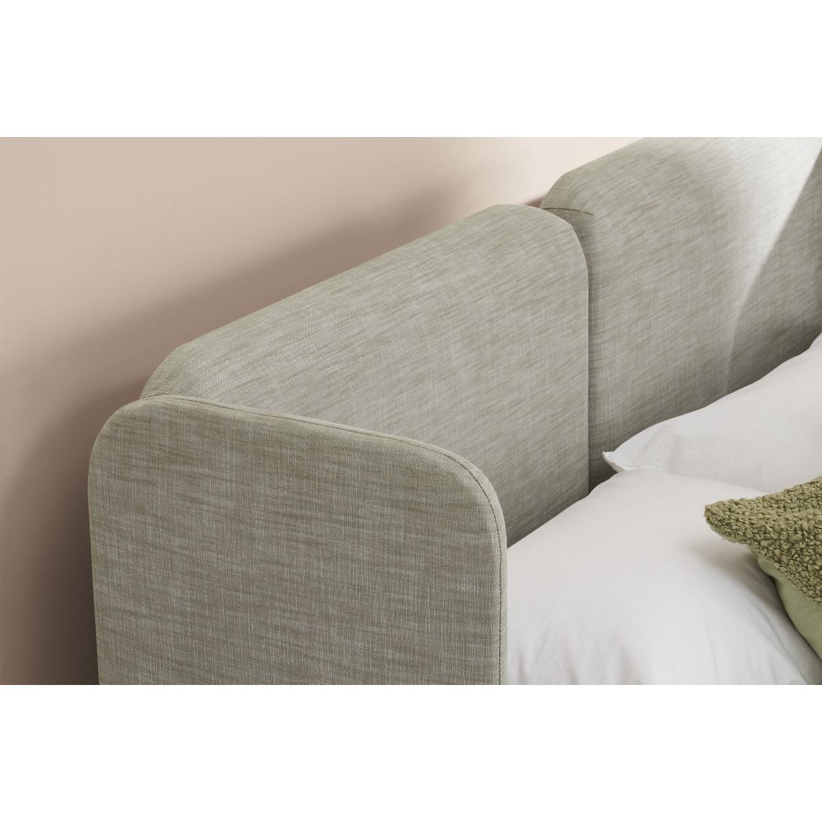 Ricola King Size Bed, Dusk Blue Velvet with Oak Legs – image 4
