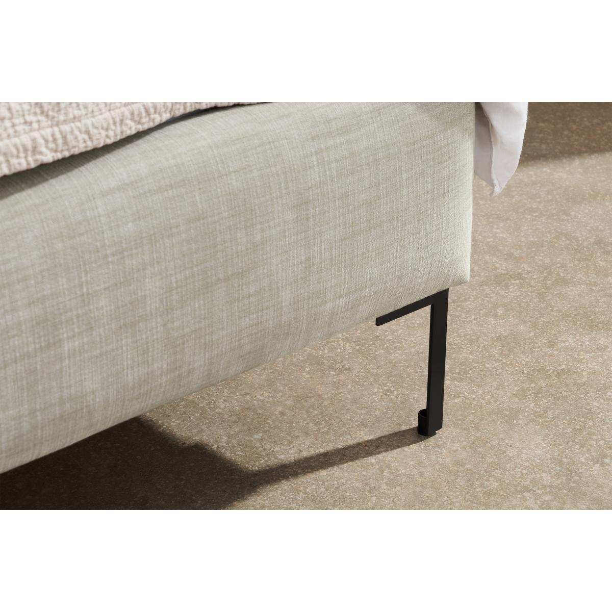 Ricola King Size Bed, Dusk Blue Velvet with Oak Legs – image 5