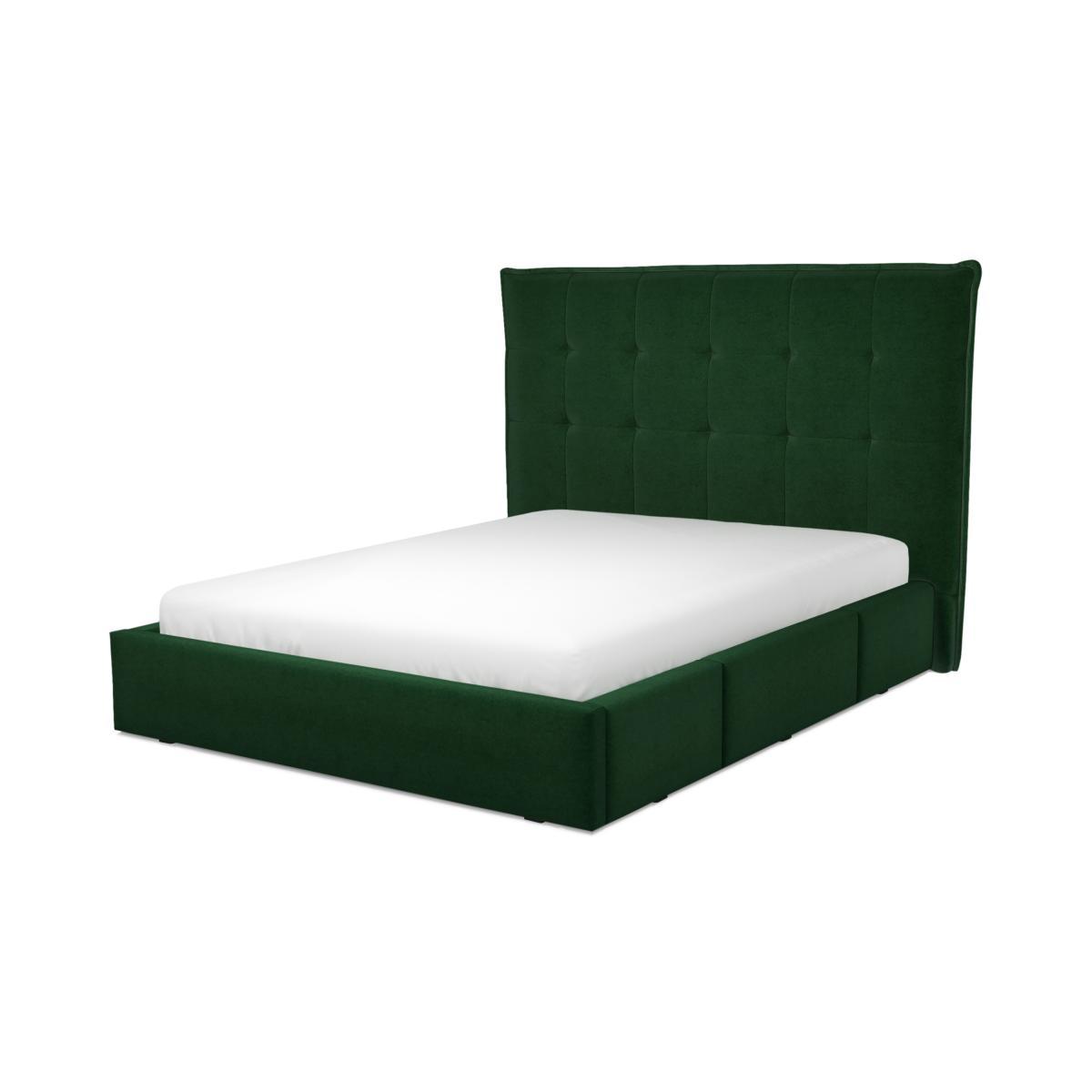 Lamas King Size Bed with Storage Drawers, Bottle Green Velevt – image 2