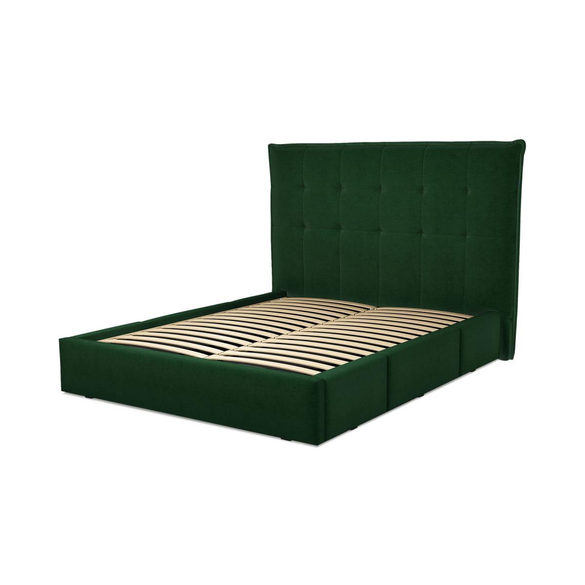 Lamas King Size Bed with Storage Drawers, Bottle Green Velevt – image 3