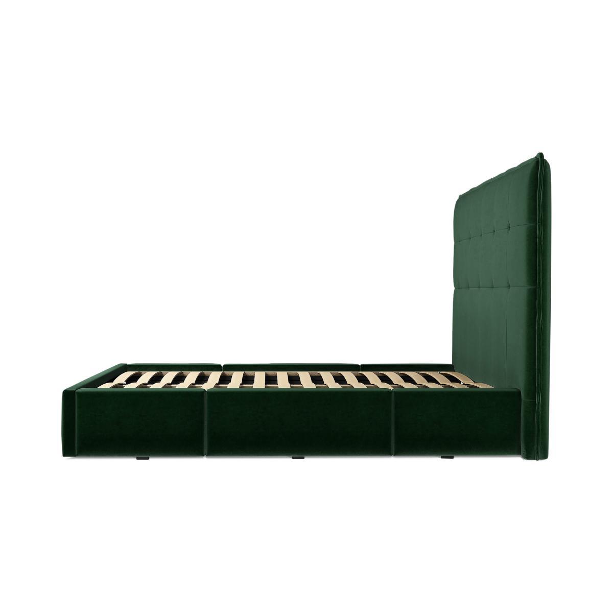 Lamas King Size Bed with Storage Drawers, Bottle Green Velevt – image 8