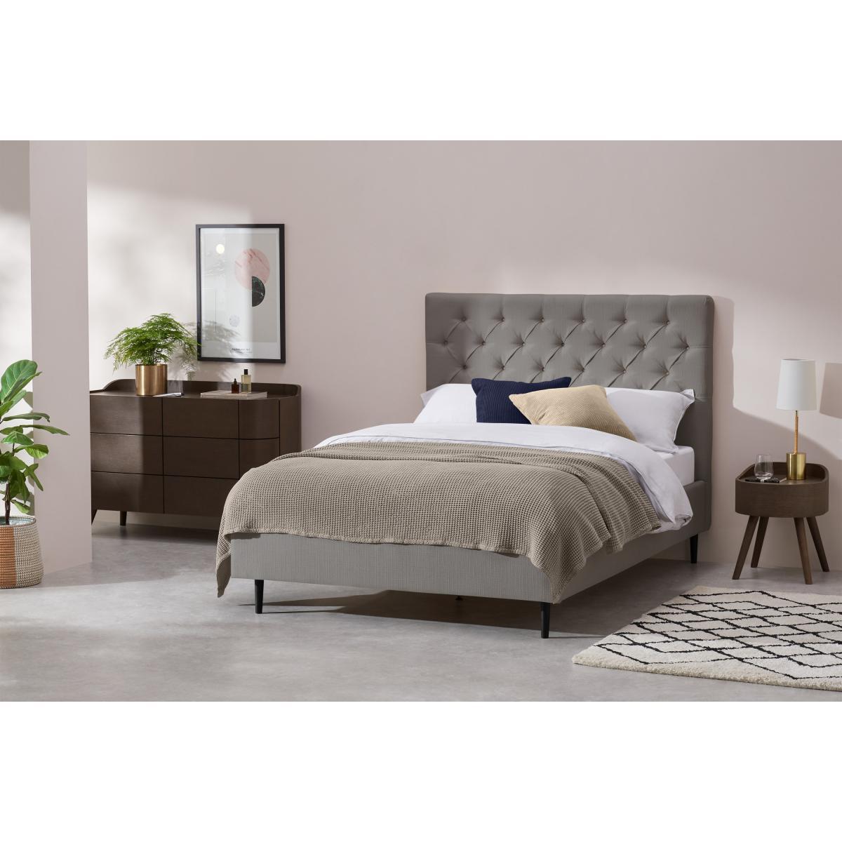 Skye Super King Size Bed, Owl Grey Weave & Black Legs – image 4