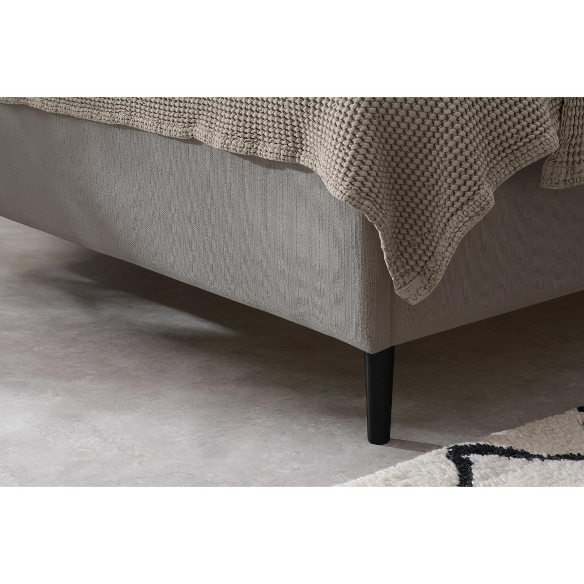 Skye Super King Size Bed, Owl Grey Weave & Black Legs – image 5
