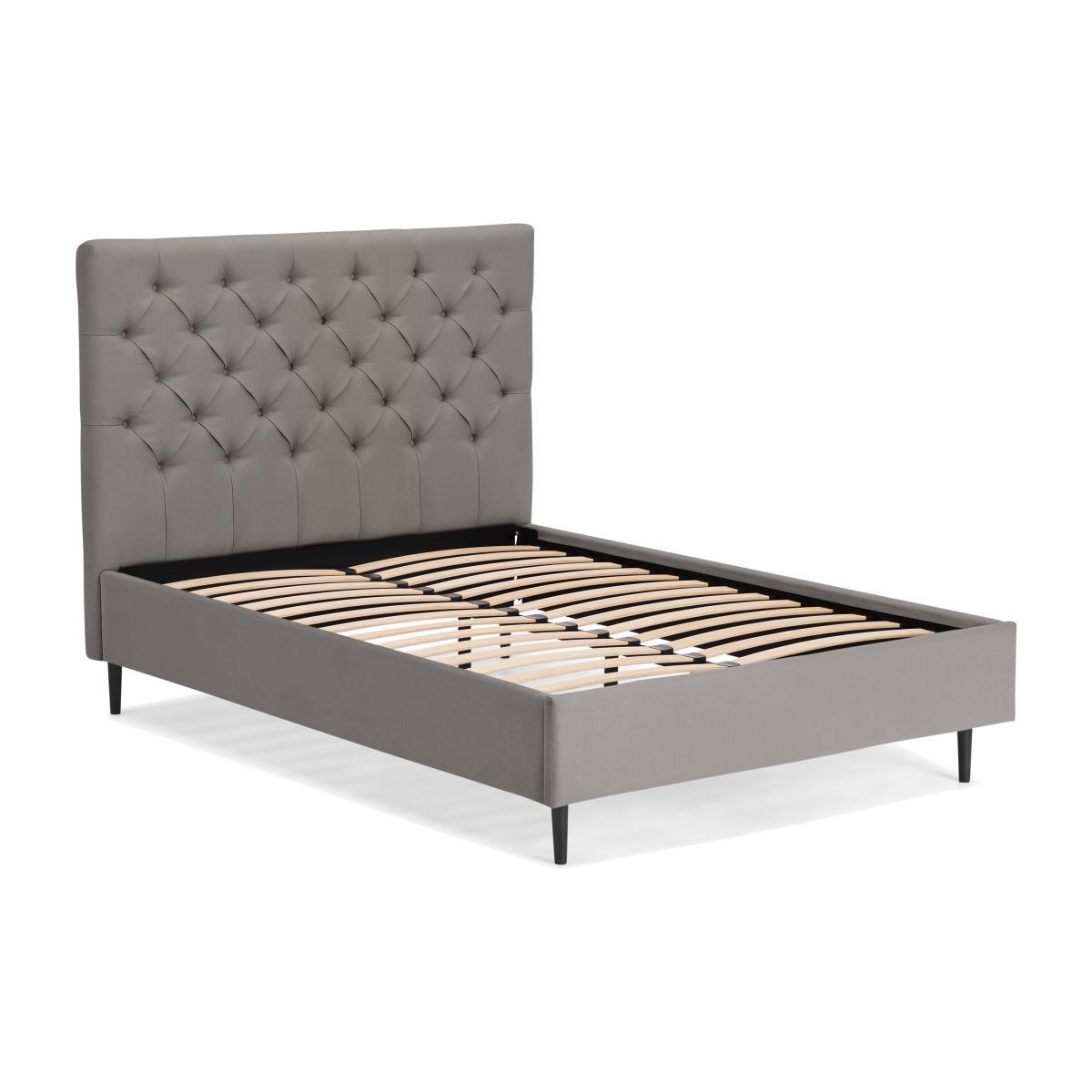 Skye Super King Size Bed, Owl Grey Weave & Black Legs – image 1