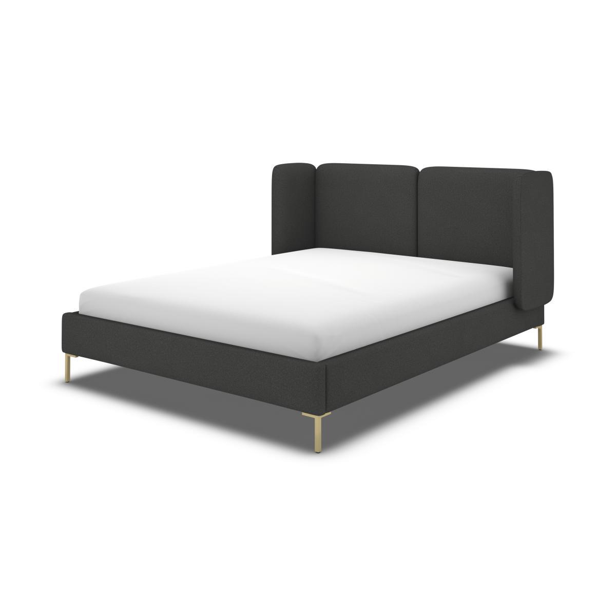Ricola Super King Size Bed, Etna Grey Wool with Brass Legs – image 2