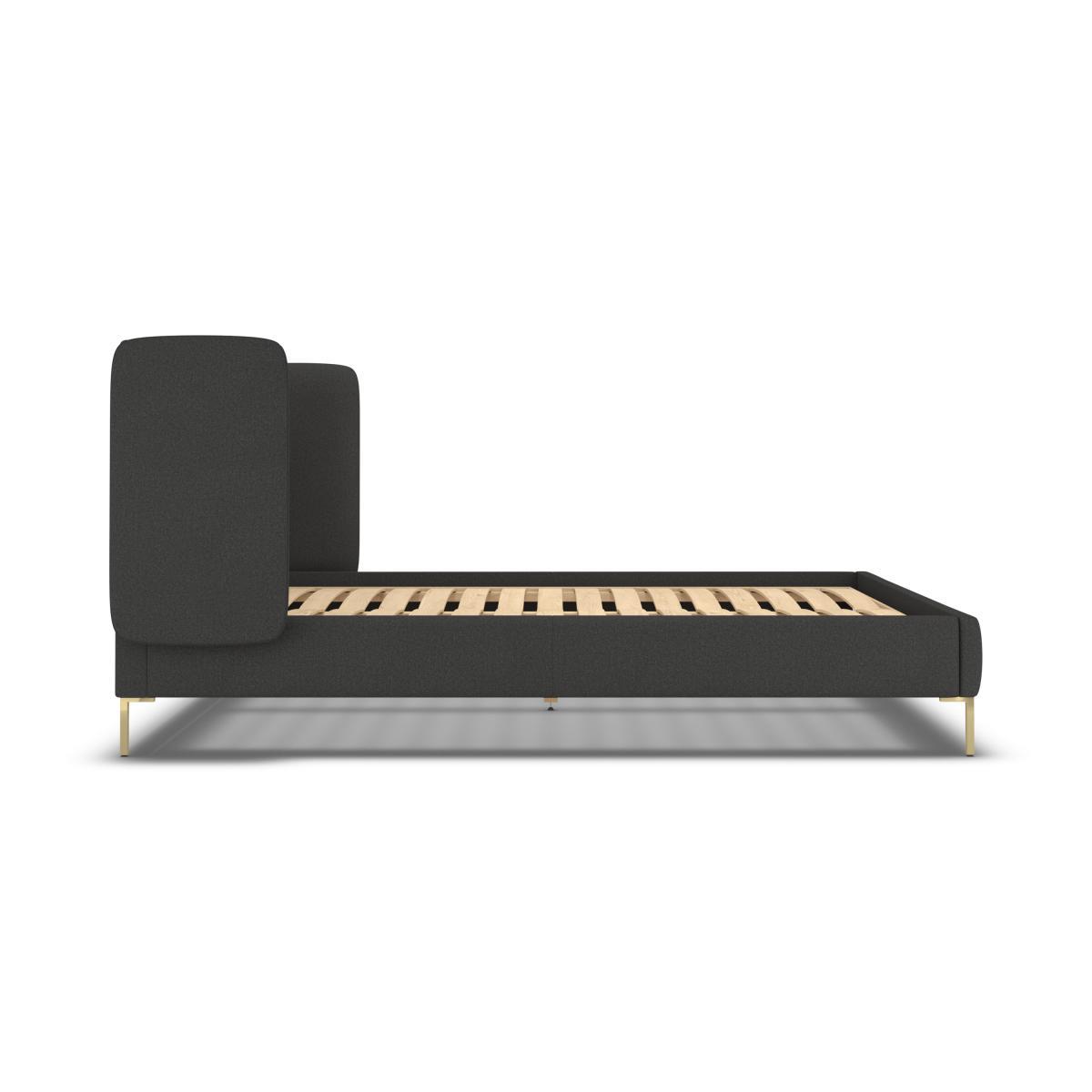 Ricola Super King Size Bed, Etna Grey Wool with Brass Legs – image 7