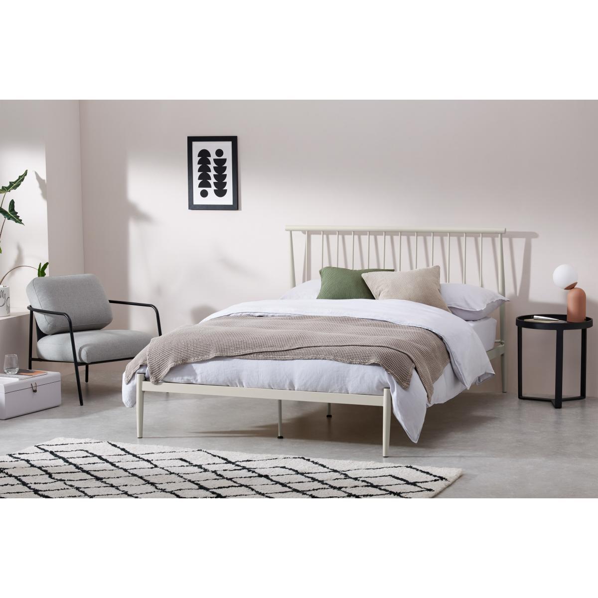 Penn Super King Size Bed, Warm Ecru Metal – image 4