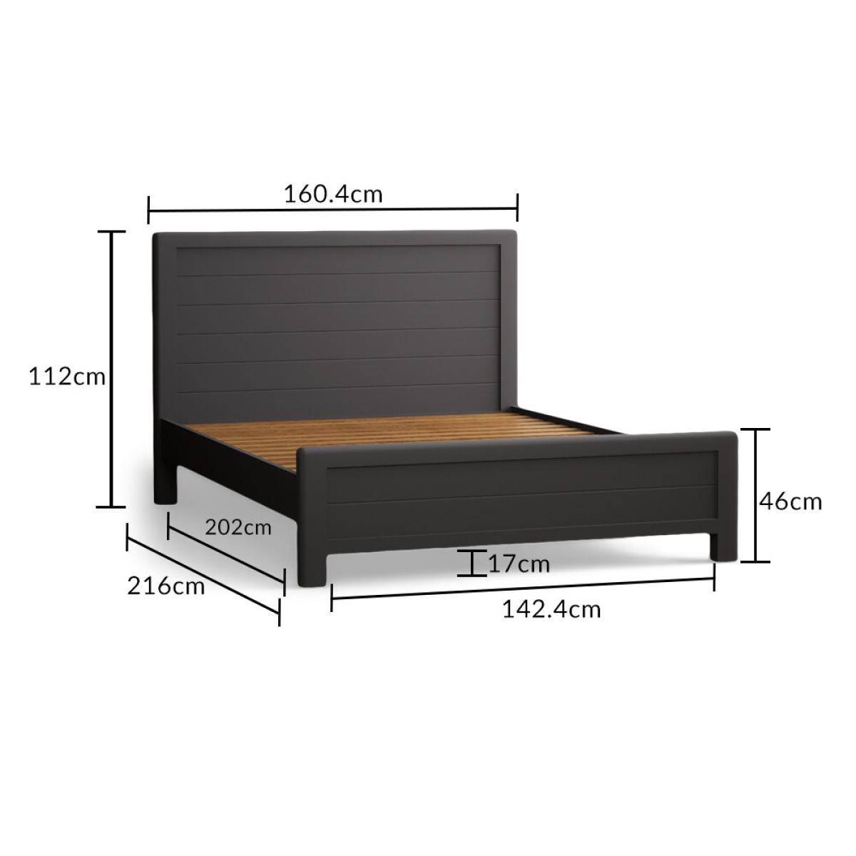 Bradwell Oak and Charcoal Grey Painted King size Bed – image 8