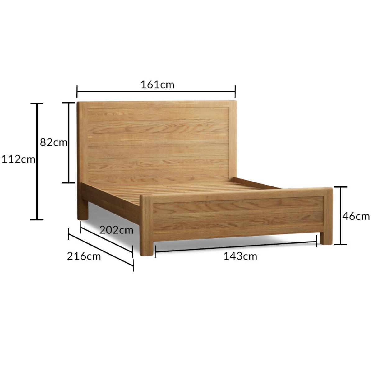 Harper Solid Oak King Size Bed – image 4