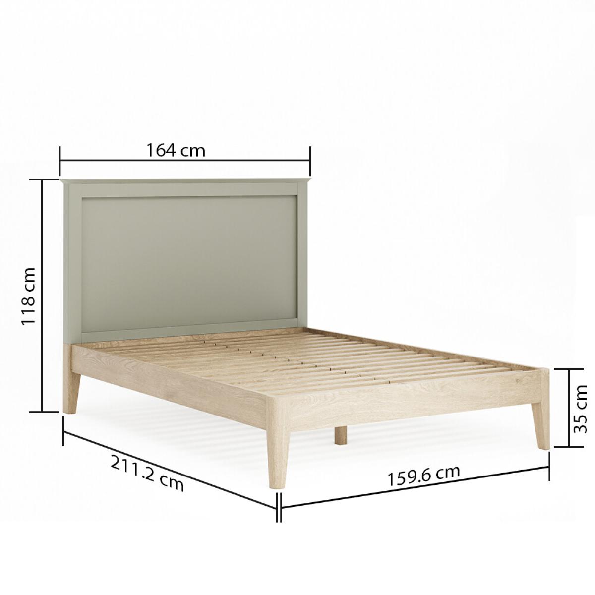 Ancona Oak and Soft Green Painted King Size Bed – image 8