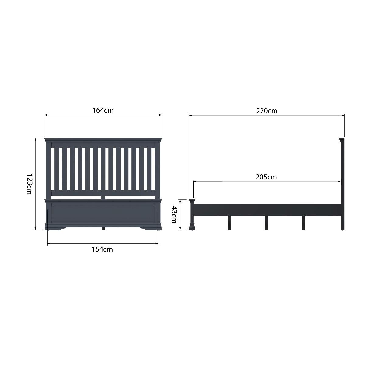 Simone Dark Grey King Size Bed – image 8