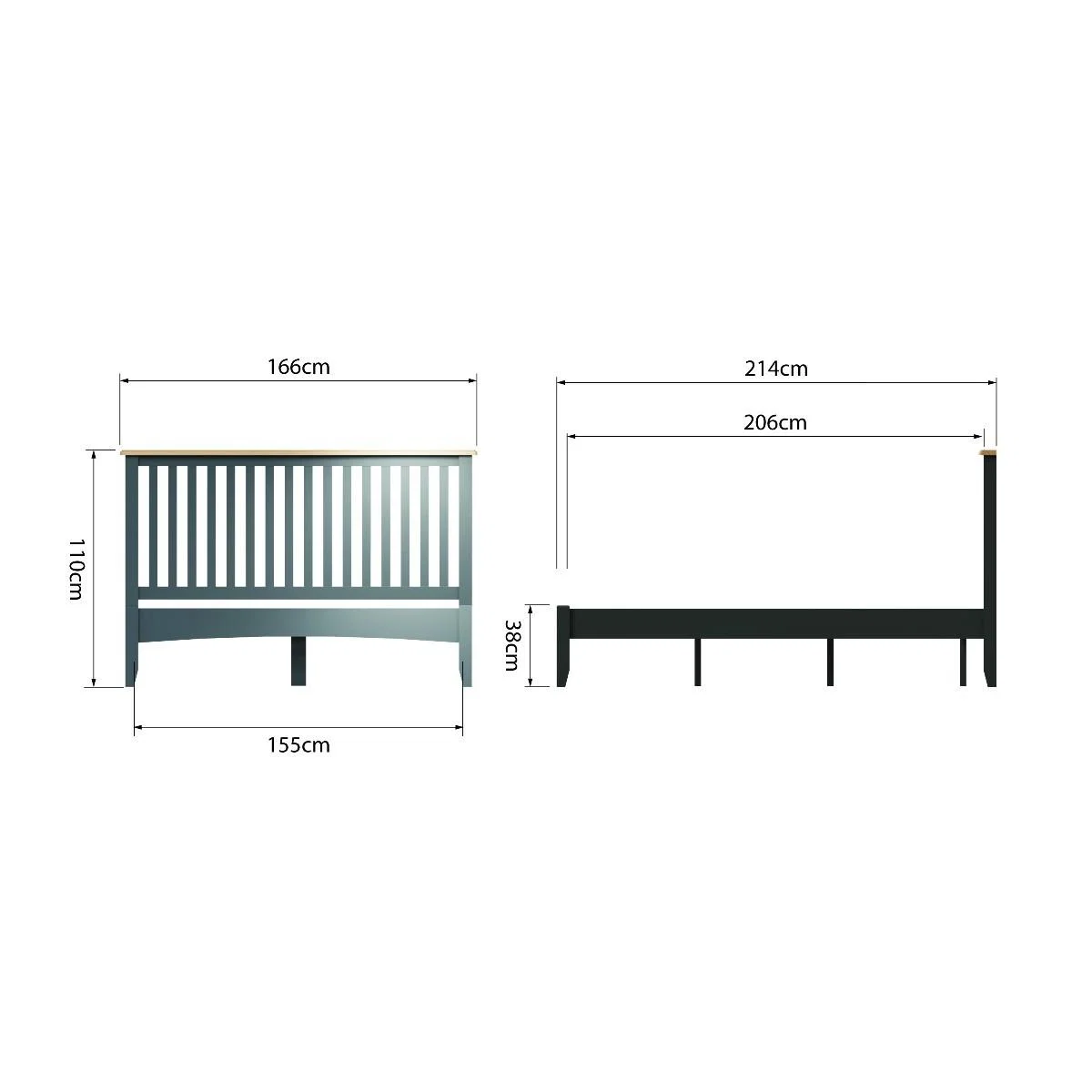 Arlia Oak and Grey King Size Bed – image 9