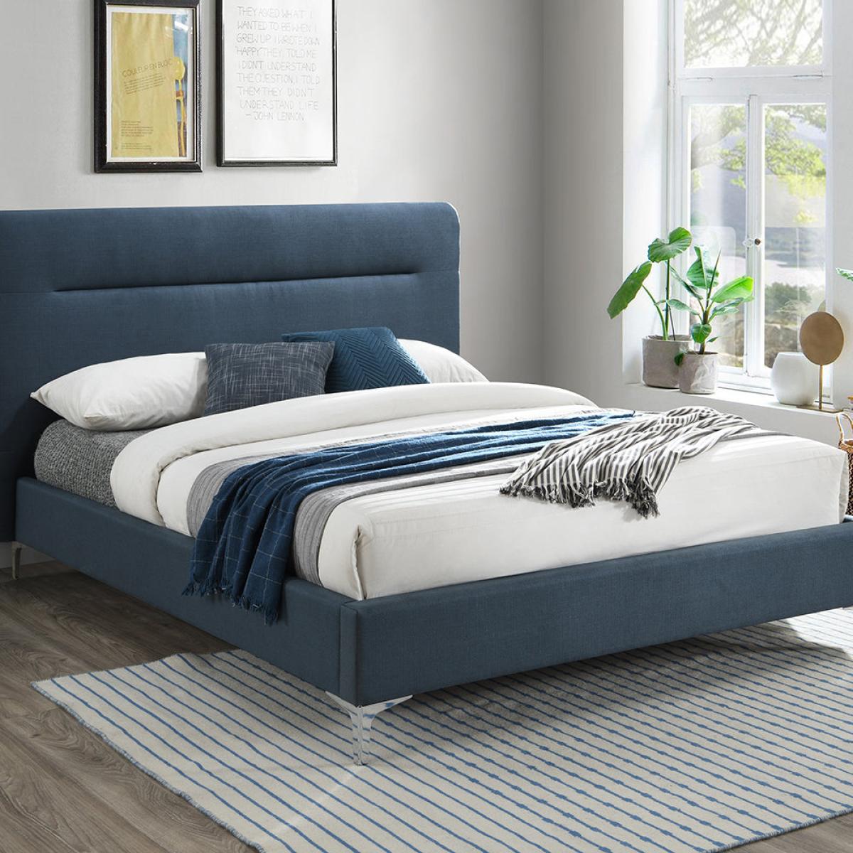 Olivia's Fisher Fabric Bed in Steel Blue / Kingsize – image 1