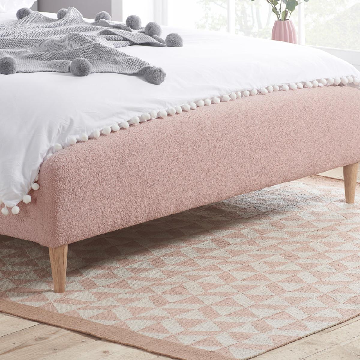 Olivia's Oscar Fabric Bed in Blush Pink / Kingsize – image 9