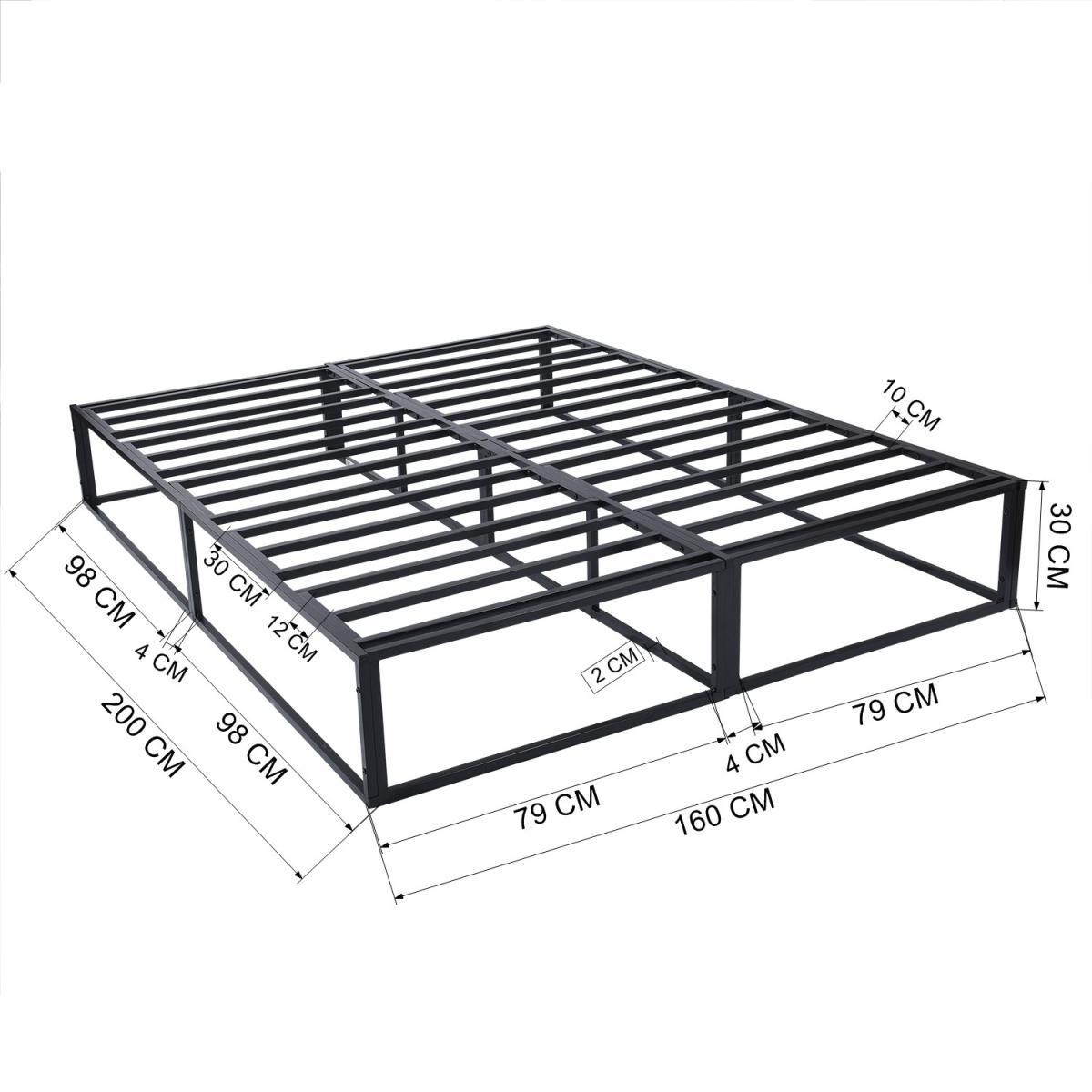 Musel King Size Metal Bed Frame 160 x 200 cm - Black – image 3