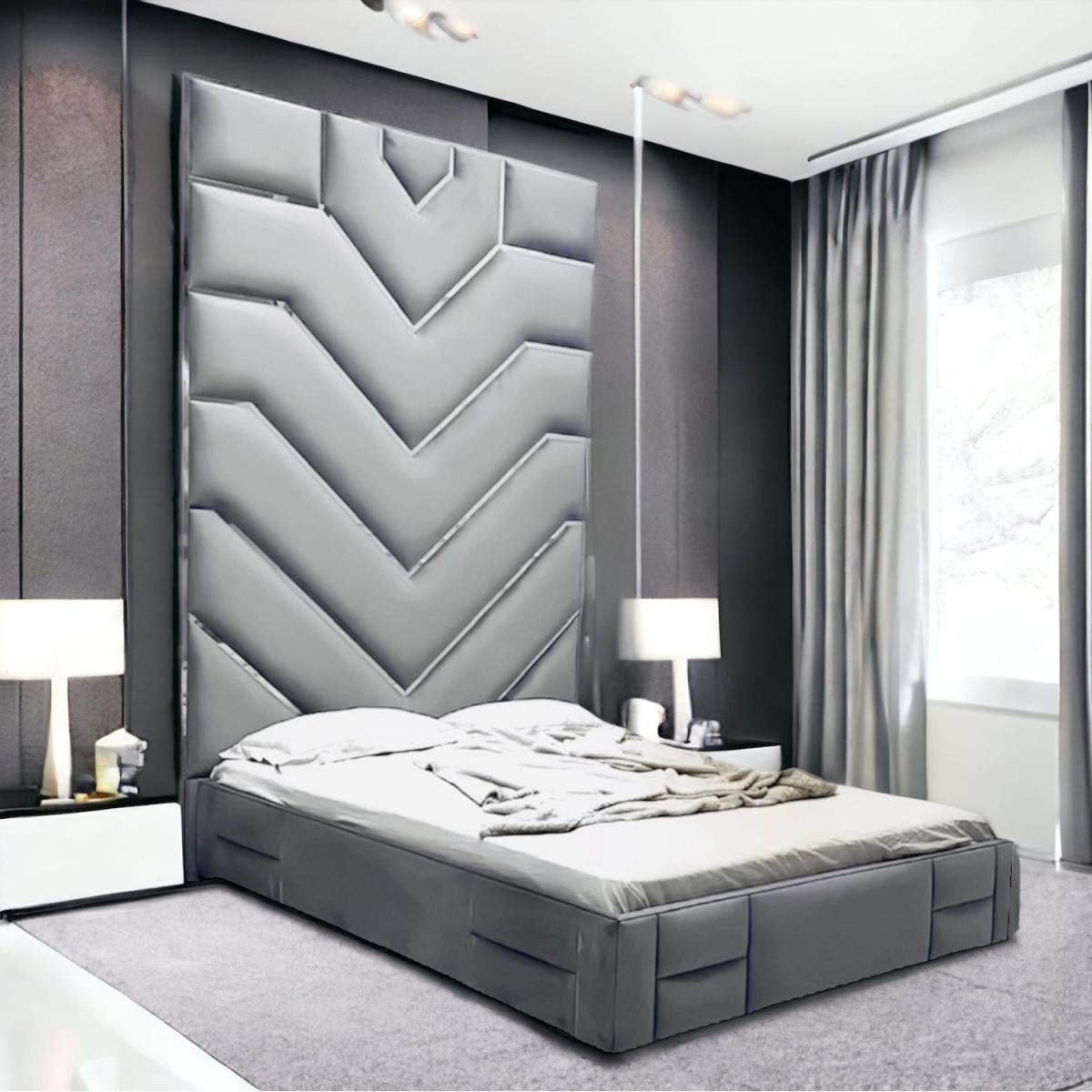 Sergio V Bezel Bed Velvet - Silver / King – image 2