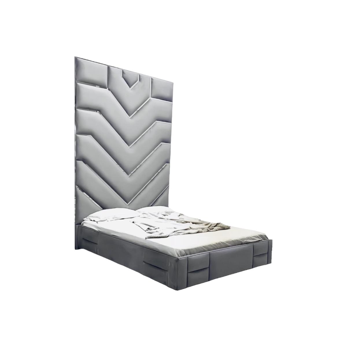Sergio V Bezel Bed Velvet - Silver / King – image 1
