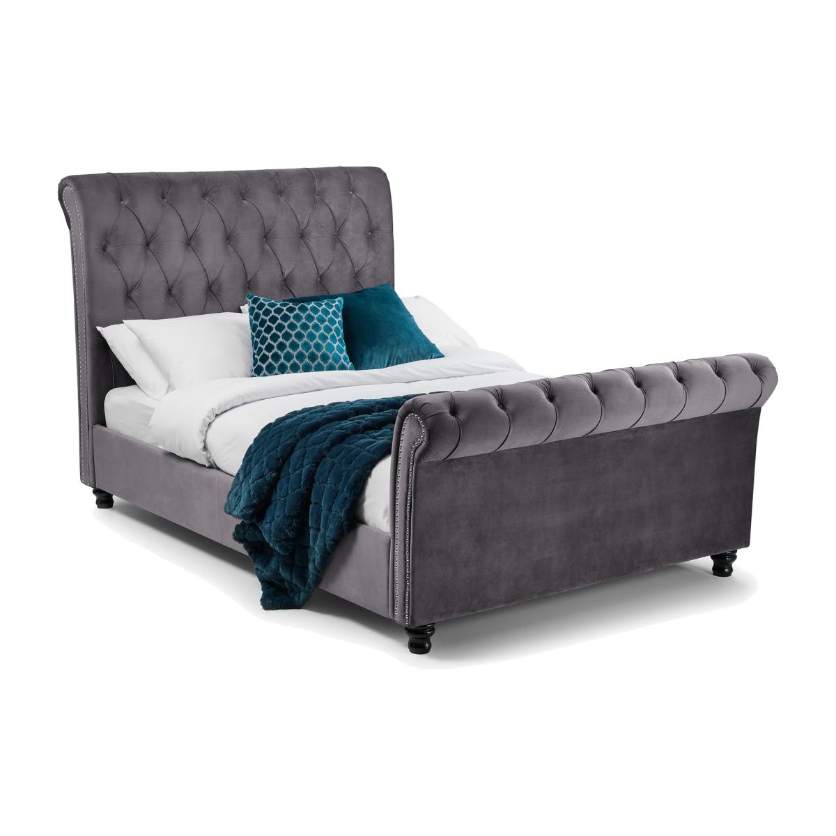 Valentino King Size Bed - Grey