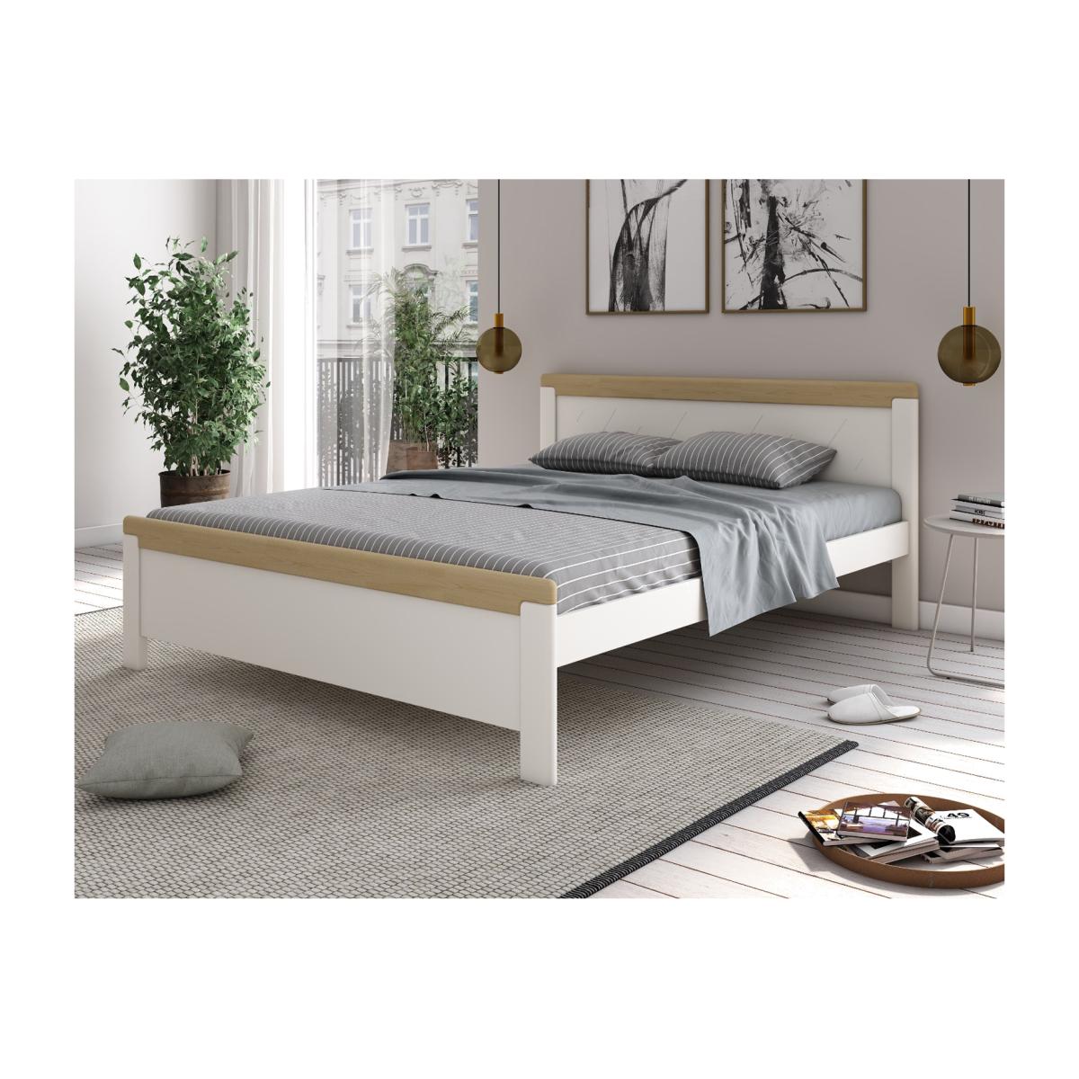 Carita Solid Wood Bed White Oak Kingsize - White – image 1