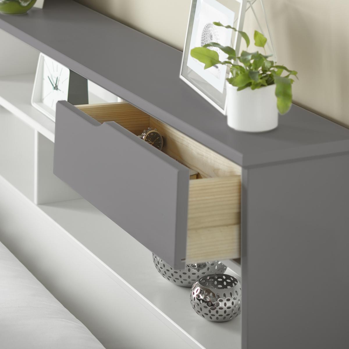 Fabio Grey And White Wooden Storage Bed - Grey / King / Bed Frame – image 4