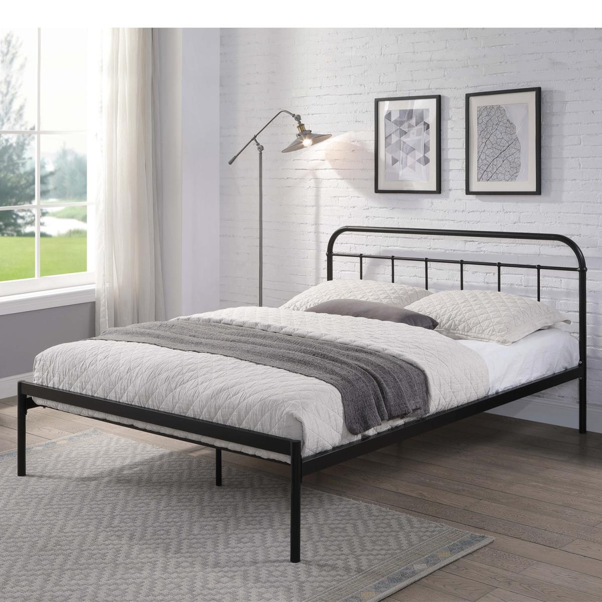 Bourton Modern Black Metal Bed Frame - Black / 23g / King – image 2