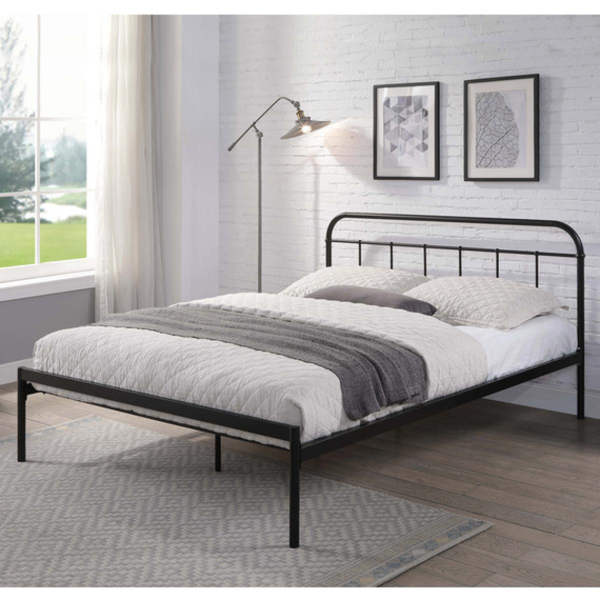 Bourton Modern Black Metal Bed Frame - Black / 23g / King – image 1