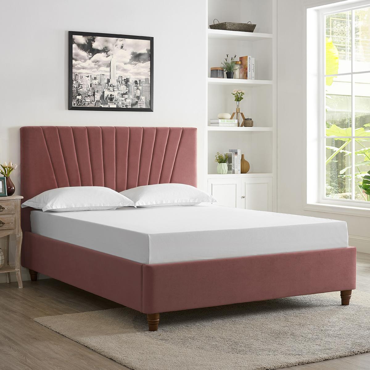 Lexie Velvet Bed Frame - Mustard / King – image 8
