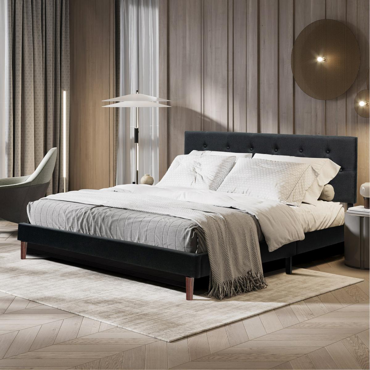 Costway King Size Bed Frame-Black - Black – image 4