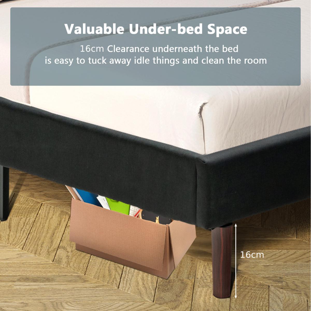 Costway King Size Bed Frame-Black - Black – image 7