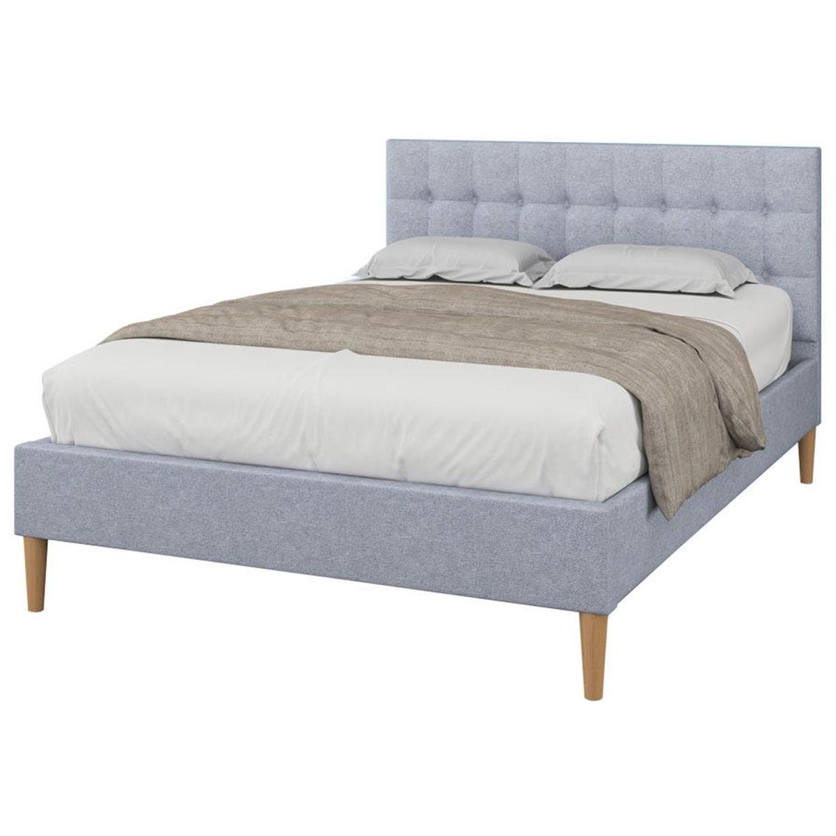Torton LED Grey Fabric Bed Frame - Grey / King – image 2