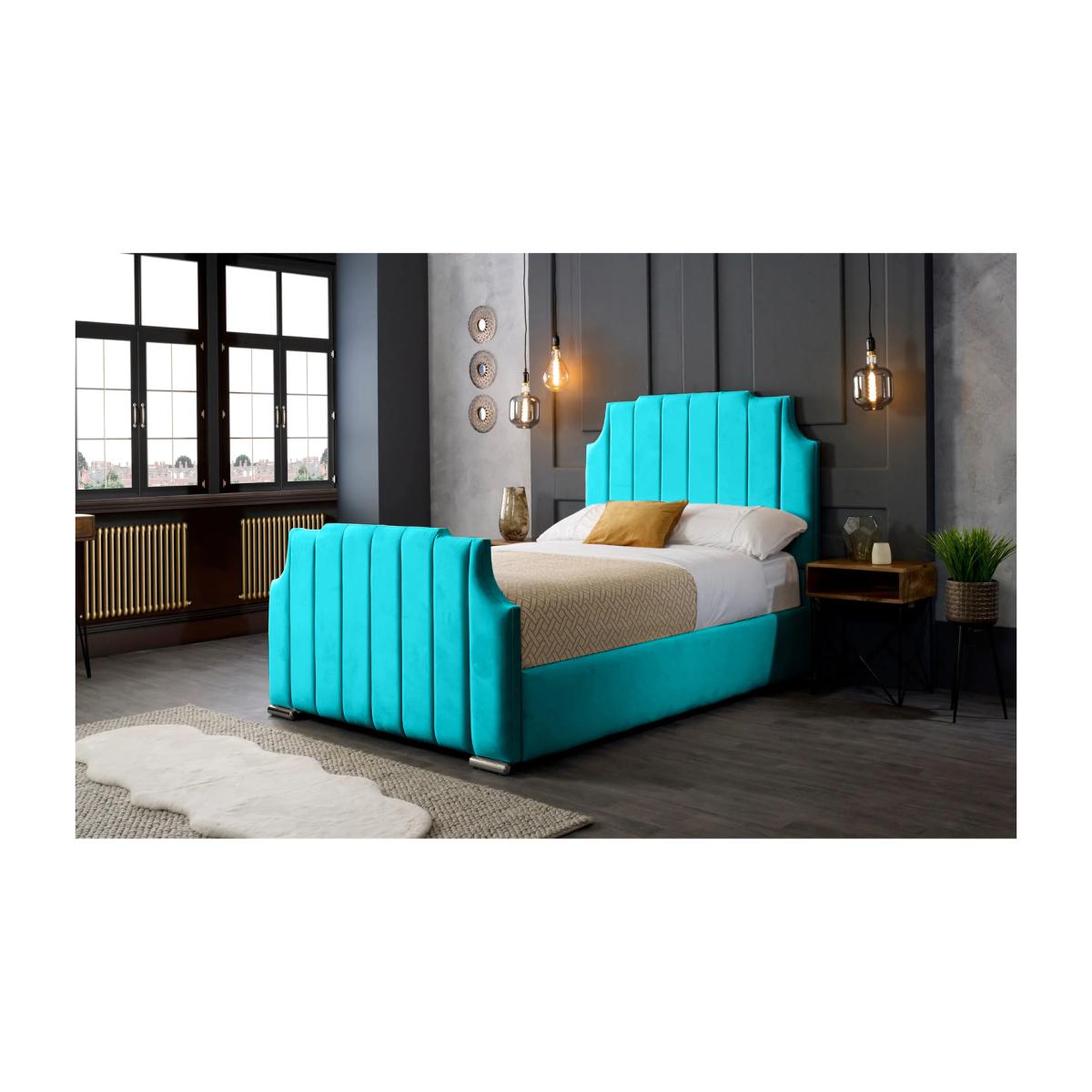 Nelson Plush Bed Frame - Teal / King