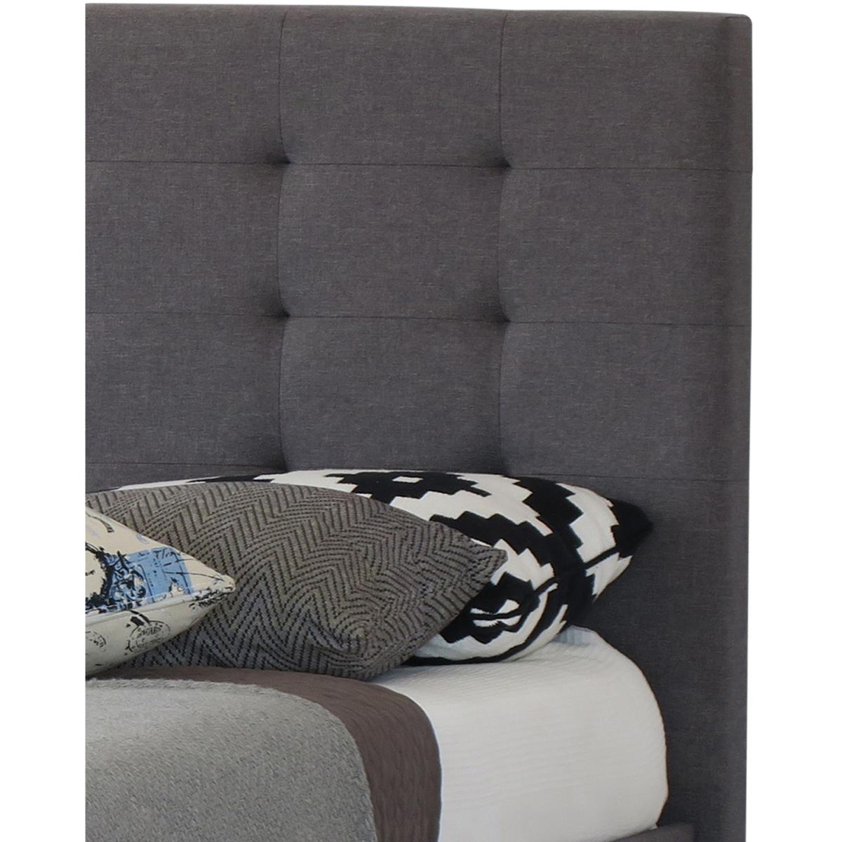 Grey Fabric King 5ft Bed with Wooden Sprung Slatted Base - Grey – image 2