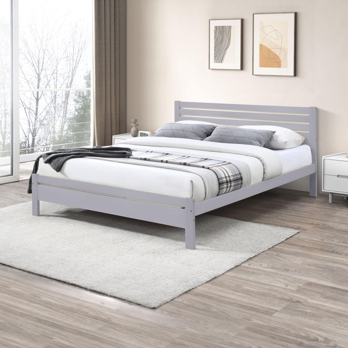 Dylan Solid Rubber Wood King Size Bed Frame - Walnut – image 14