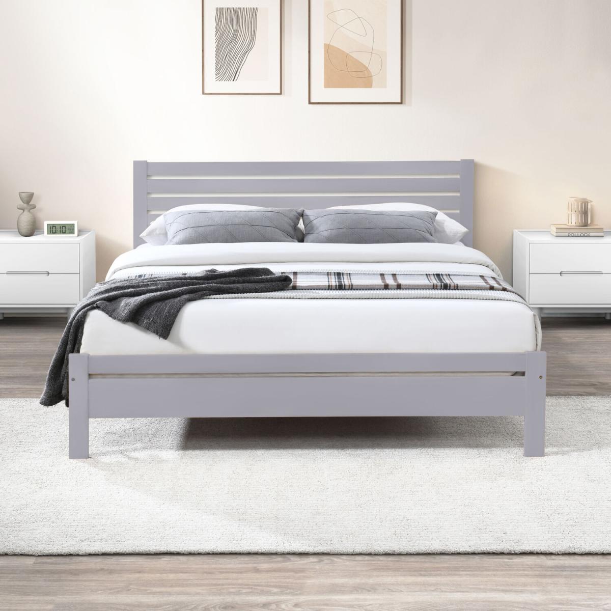 Dylan Solid Rubber Wood King Size Bed Frame - Walnut – image 15