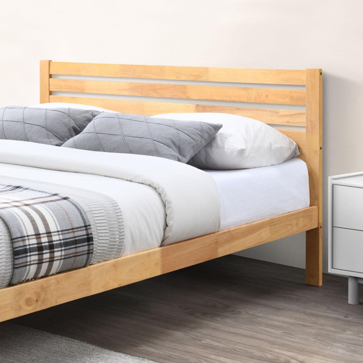 Dylan Solid Rubber Wood King Size Bed Frame - Walnut – image 3
