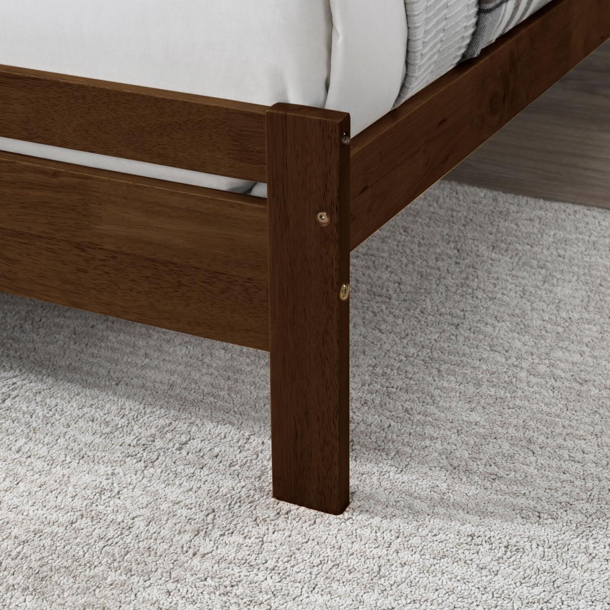 Dylan Solid Rubber Wood King Size Bed Frame - Walnut – image 8