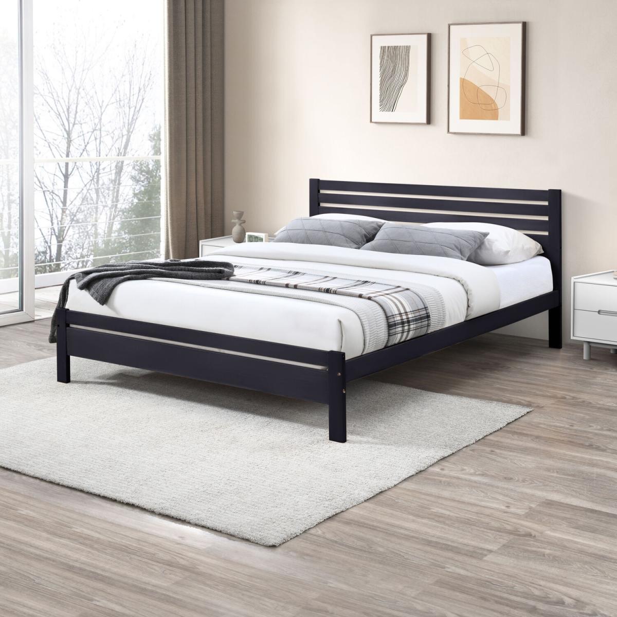 Dylan Solid Rubber Wood King Size Bed Frame - Walnut – image 9