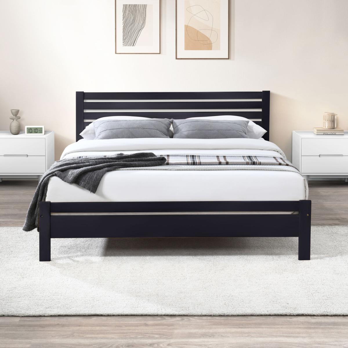 Dylan Solid Rubber Wood King Size Bed Frame - Walnut – image 10