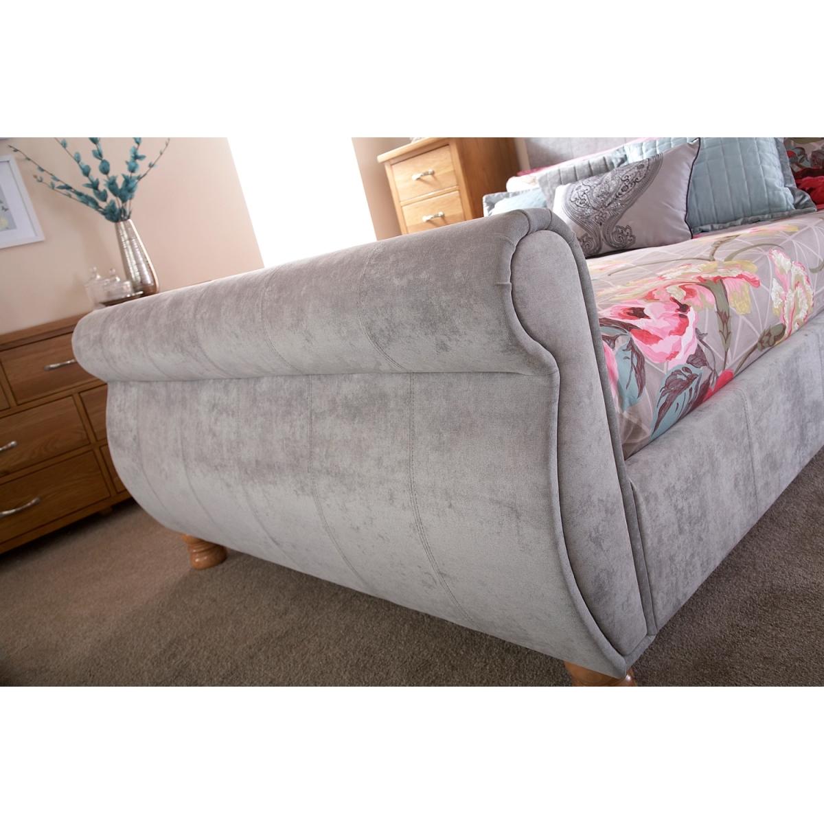 Chicago Sleigh Bed Frame - Silver / King – image 3